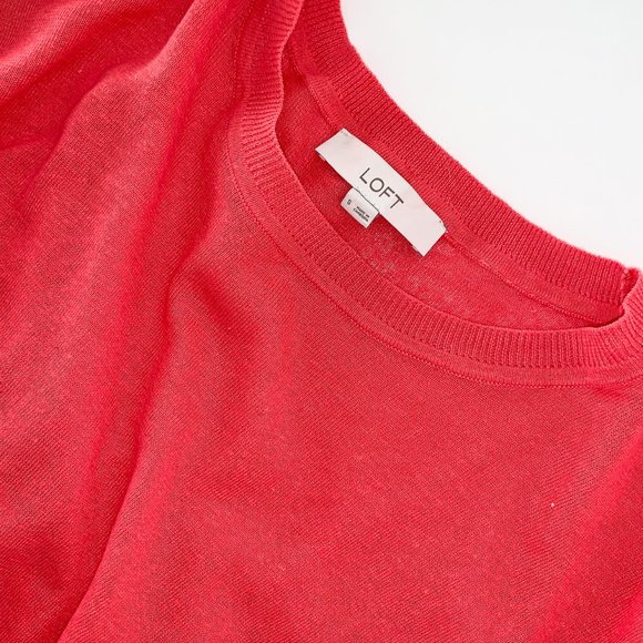 LOFT Coral Front Tie Sweater - Picture 2 of 2